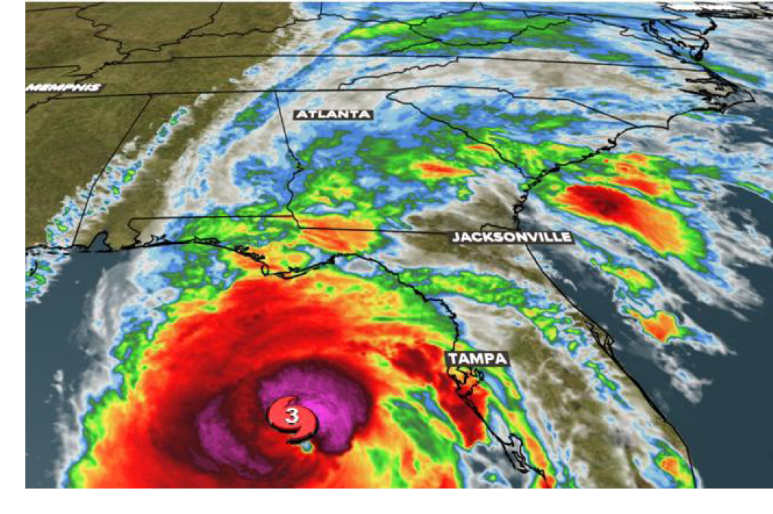 Map of Hurricane Helene