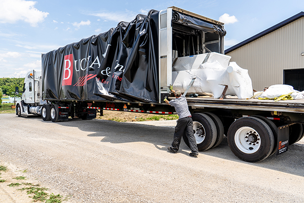 Buchanan delivering a load to winery