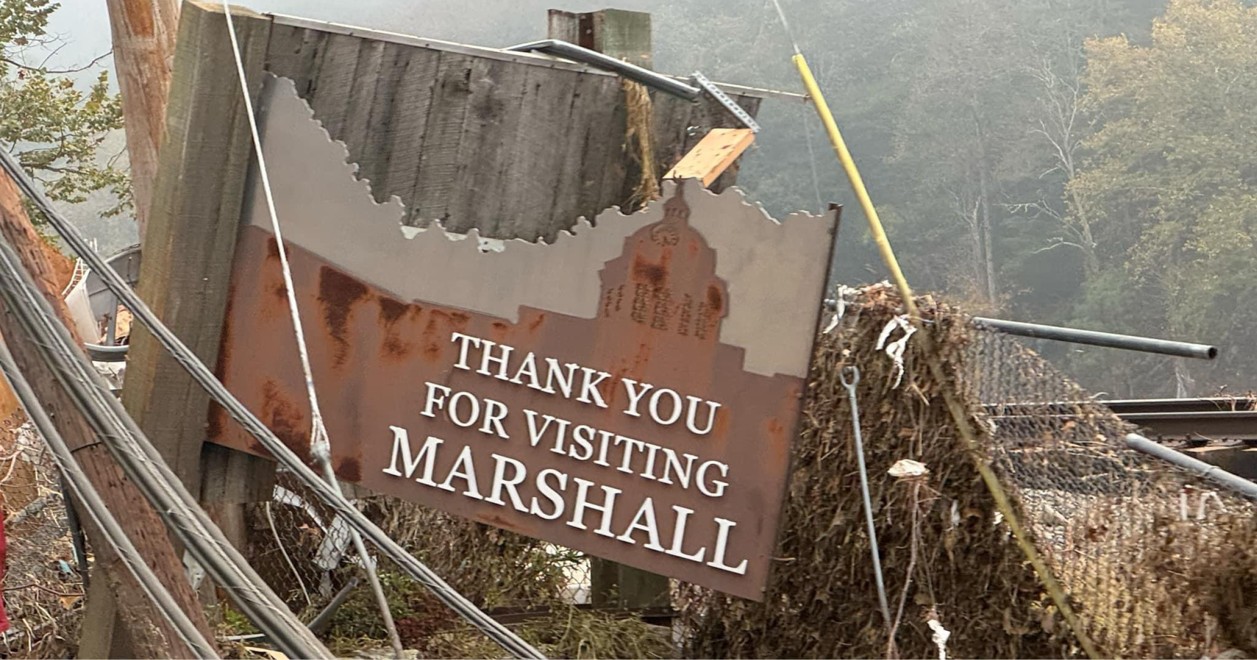 Sign just outside of Marshall, North Carolina