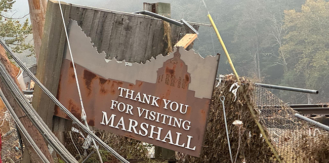 Sign just outside of Marshall, North Carolina